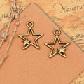 26×22mm Double-Sided Hollow Double Star Alloy Charm Pendant