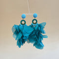 Layered Fabric Petal Statement Earrings In Three Colors view 8