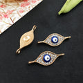 Rhinestone Zinc Alloy Evil Eye Ship Wheel Connector Charm for DIY Bracelet Necklace