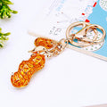 Jeweled Peanut Keychain with Three Color Cabochons and Mini Peanut view 4