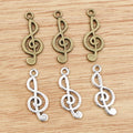 Treble Clef Music Charms in Antique Bronze and Silver view 4