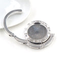 Round Folding Handbag Table Hook with Crystal Rim Setting view 4