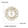 Round Teardrop Crystal Brooch in Four Colors for Jackets, Coats, and Scarves view 6