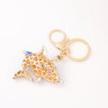 Rhinestone Shark Keychain Metal Cartoon Fish Bag Charm view 4