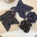 Polka Dot Fabric Scrunchies Black Navy Classic Bow Styles view 1