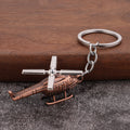 Metal Helicopter Keychain, Split Ring, Five Finish Options view 7