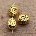 Hammered Irregular Spacer Bead in Antique Gold Tone view 2