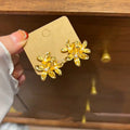 Gold Tone Sculpted Flower Cluster Stud Earrings Decorative Jewelry view 6