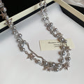 Silver Gray Pearl Multi-Strand Necklace Rhinestone Stars view 6