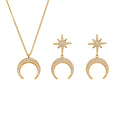 Crystal Crescent Necklace and Starburst Earring Collection view 5