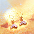 Mermaid Tail Dried Flower Earrings Gold Hooks Three Styles view 6