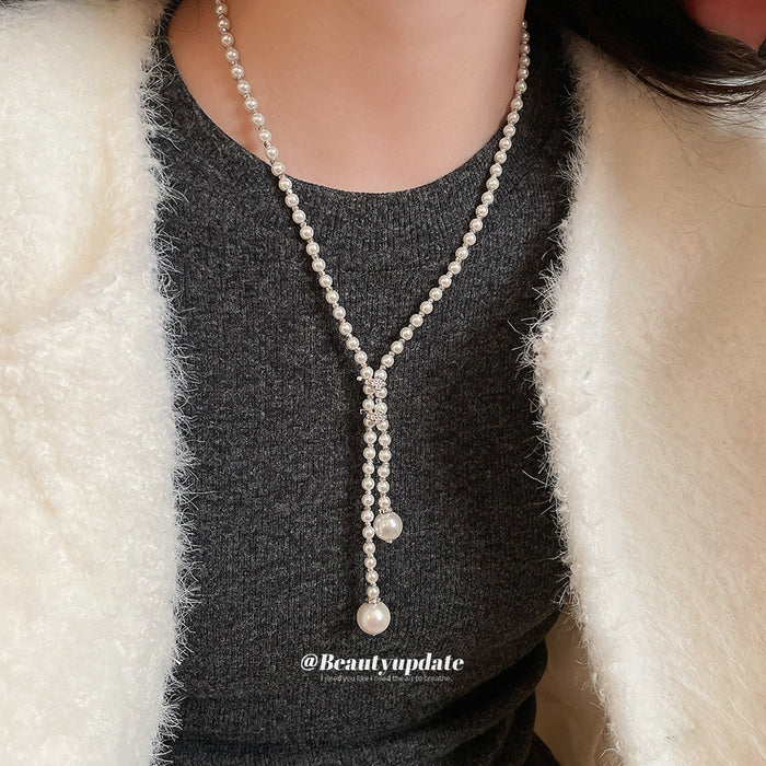 White Pearl Look Necklaces in Three Beaded Designs