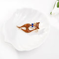 Red Gold Tone Cat Enamel Two Designs Metal Brooch Pin view 5