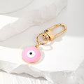 Round Enamel Evil Eye Keychains Gold Clasp Six Colors view 8
