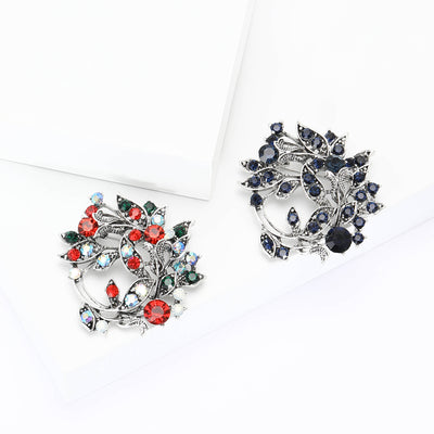 Crystal Leaf Wreath brooch shown in front product view