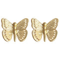 Gold Textured Butterfly Stud Earrings Openwork Wing Dots view 5