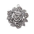Raised Rose Bouquet Pendant in 1 Finish for Jewelry Making view 3