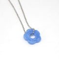 Silver Tone Ball Chain Resin Flower Pendant Necklaces in Thirteen Colors view 6