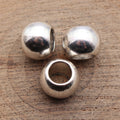Antique Silver Smooth Rounded Large Hole Spacer Bead view 2
