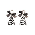 Bow and Beaded Tassel Drop Earrings in Three Colorways view 5