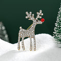 Crystal Reindeer Brooch With Decorative Crystal And Enamel Details view 1