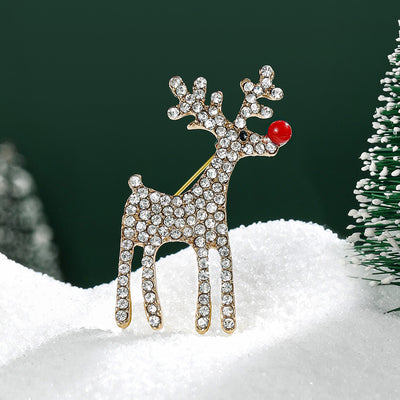 Crystal Reindeer Brooch shown alone on a light background
