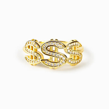 Triple S Crystal Ring in Polished Gold Tone Jewelry