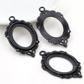 Ornate Oval Cabochon Pendant Frames in Six Metal Finishes view 4