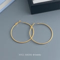 Textured Round Hoop Earrings In Gold Silver And Four Sizes view 11