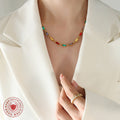 Gold Multicolor Baguette Rhinestone Necklace Bracelet Styles view 3