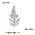 Double Leaf Crystal Brooch Pin in Gold or Silver Tone view 7
