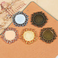 Round Floral Lace Edge Cabochon Trays in Five Finishes view 1