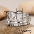 White Gold Three Bezel Round Stone Multi Band Finger Ring view 4
