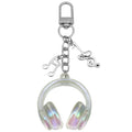 Clear White Headphone and Music Note Clip Keychain Eight-Color Collection view 5