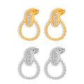 Twisted Rope Drop Stud Earrings With Zircon Gold Or Steel view 5