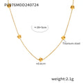 Gold Titanium Steel Flower Station Necklace Delicate Chain view 6
