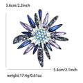 Crystal Sunflower Brooch In Blue And Purple Decorative Lapel Pin view 5