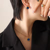 Gold Blue Earrings