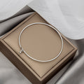 Gold Silver Slim Knot Bangle Bracelet Ball End Closure view 4