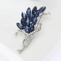 Navy Marquise Crystal Branch Brooch in Rose Gold or Silver Tone view 4