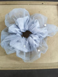 Oversized Tulle Mesh Pearl Scrunchies Five Color Styles view 6