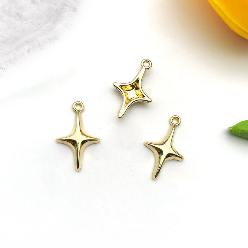 Antique Silver Zinc Alloy Cross Star Charm Pendant for DIY Bracelet Necklace Keychain