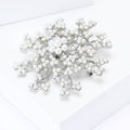 Large Clear Crystal Snowflake Brooch In Silver Tone view 3