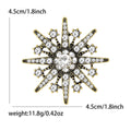 Rhinestone Snowflake Brooch Silver or Antique Gold Clear Stones view 7