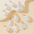 Faux Pearl Baroque Charm Pendant Set Ten Mixed Shapes view 4
