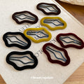 Velvet Flocked Irregular Wave Snap Hair Clips 2 Colors view 2