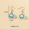 Gold Tone Double Sided Blue Evil Eye Hook Earrings view 4