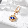 Gold and Silver Tone Deep Blue Evil Eye Clip Keychains view 12