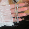 Layered Leaf Crystal Slider Bracelet In Gold Tone Or Silver Tone view 4