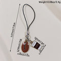 Coffee Bean and Cup Black Phone Strap Charm with Metal Tags view 4